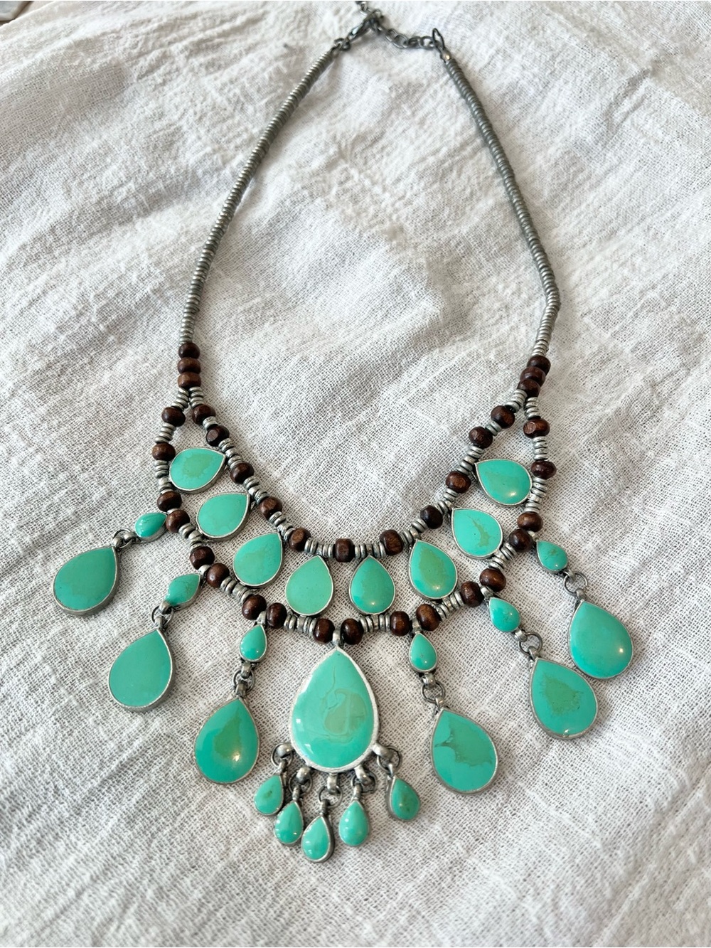 Turquoise Teardrop Statement Necklace - Women Jewelry